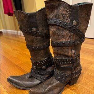 Corral Vintage Turquoise and Brown Boots